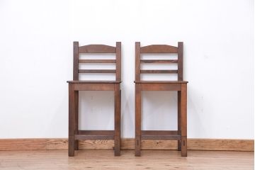 レトロ家具　昭和レトロ　1970年代シンプルな椅子　2脚セット