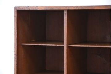 アンティーク家具　アンティーク　古い木の10升マス目棚(飾り棚)