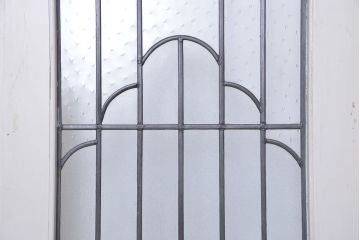 アンティーク雑貨　イギリスアンティーク　両開き　特大ステンドグラスドア　1対(2枚セット　扉)