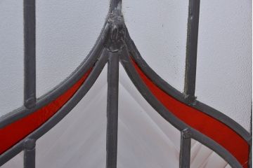 アンティーク雑貨　イギリスアンティーク　両開き　特大ステンドグラスドア　1対(2枚セット　扉)