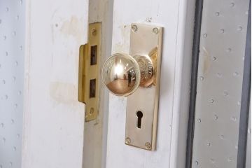 アンティーク雑貨　イギリスアンティーク　両開き　特大ステンドグラスドア　1対(2枚セット　扉)