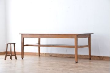 レトロ家具　昭和レトロ　古い学校の大きな木製作業台(テーブル・机)