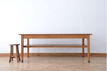 レトロ家具　昭和レトロ　古い学校の大きな木製作業台(テーブル・机)