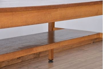 レトロ家具　昭和レトロ　古い学校の大きな木製作業台(テーブル・机)