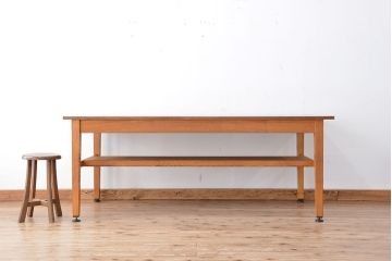 アンティーク家具　1960〜70年代　古い学校の使い込まれた大きな作業台?(テーブル、机)