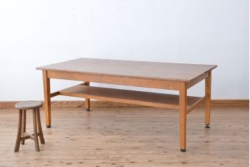 アンティーク家具　1960〜70年代　古い学校の使い込まれた大きな作業台?(テーブル、机)