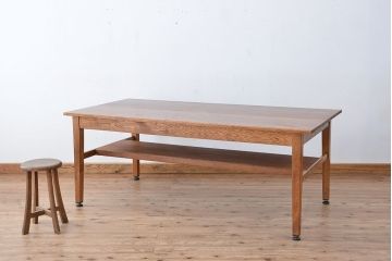 アンティーク家具　1960〜70年代　古い学校の使い込まれた大きな作業台(テーブル、机)