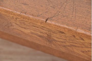 アンティーク家具　1960〜70年代　古い学校の使い込まれた大きな作業台(テーブル、机)