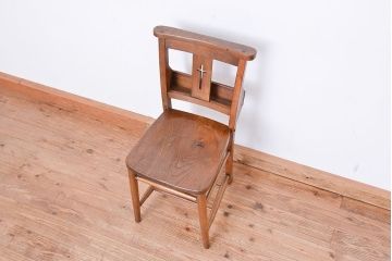 アンティーク家具　イギリスアンティーク　味のあるチャーチチェア　1脚(椅子、イス)