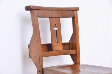 アンティーク家具　イギリスアンティーク　味のあるチャーチチェア　1脚(椅子、イス)
