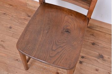 アンティーク家具　イギリスアンティーク　味のあるチャーチチェア　1脚(椅子、イス)