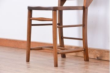アンティーク家具　イギリスアンティーク　味のあるチャーチチェア　1脚(椅子、イス)