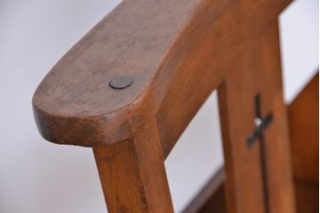 アンティーク家具　イギリスアンティーク　味のあるチャーチチェア　1脚(椅子、イス)