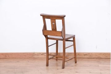 アンティーク家具　イギリスアンティーク　味のあるチャーチチェア　1脚(椅子、イス)
