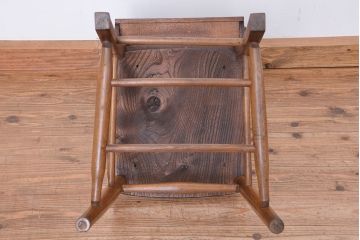 アンティーク家具　イギリスアンティーク　味のあるチャーチチェア　1脚(椅子、イス)