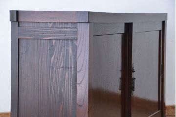 アンティーク家具　六尺　アンティーク　前面欅材の引き出し付き収納箪笥サイドボード(水屋箪笥、下駄箱、食器棚、収納棚)