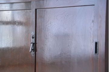アンティーク家具　六尺　アンティーク　前面欅材の引き出し付き収納箪笥サイドボード(水屋箪笥、下駄箱、食器棚、収納棚)