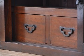 アンティーク家具　六尺　アンティーク　前面欅材の引き出し付き収納箪笥サイドボード(水屋箪笥、下駄箱、食器棚、収納棚)