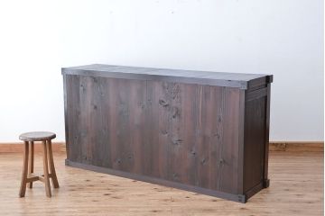 アンティーク家具　六尺　アンティーク　前面欅材の引き出し付き収納箪笥サイドボード(水屋箪笥、下駄箱、食器棚、収納棚)