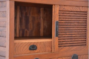 アンティーク家具　古民具・骨董　極上　特別注文造り　総欅無垢　重ね　美濃帳場箪笥