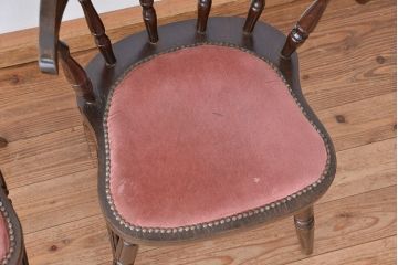 ヴィンテージ家具　イギリスビンテージ　かわいらしいダイニングチェア　2脚セット(椅子/イス)