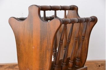 アンティーク雑貨　中古　飛騨産業キツツキマークマガジンラック