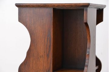 アンティーク家具　イギリスアンティーク　オーク材　卓上リボルビングブックケース(本棚/本立て)
