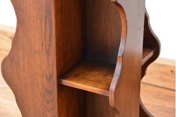 アンティーク家具　イギリスアンティーク　オーク材　卓上リボルビングブックケース(本棚/本立て)