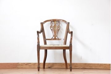 アンティーク家具　イギリスアンティーク　象嵌チェア(椅子、イス)　1脚