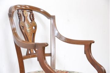 アンティーク家具　イギリスアンティーク　象嵌チェア(椅子、イス)　1脚