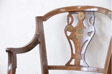 アンティーク家具　イギリスアンティーク　象嵌チェア(椅子、イス)　1脚