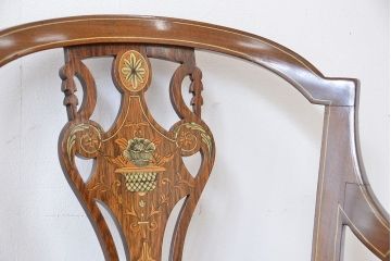 アンティーク家具　イギリスアンティーク　象嵌チェア(椅子、イス)　1脚
