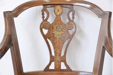 アンティーク家具　イギリスアンティーク　象嵌チェア(椅子、イス)　1脚
