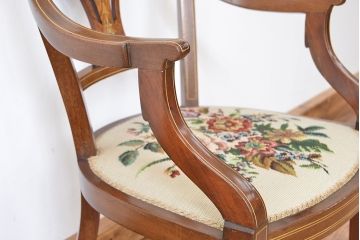 アンティーク家具　イギリスアンティーク　象嵌チェア(椅子、イス)　1脚