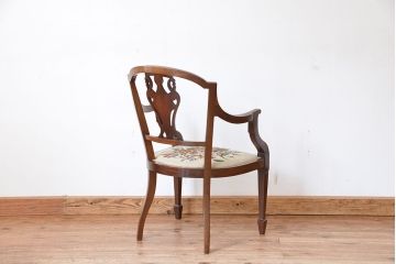 アンティーク家具　イギリスアンティーク　象嵌チェア(椅子、イス)　1脚