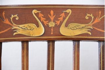 アンティーク家具　イギリスアンティーク　象嵌チェア(椅子、イス)　2脚セット(ジャンク)
