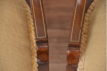 アンティーク家具　イギリスアンティーク　象嵌チェア(椅子、イス)　2脚セット(ジャンク)