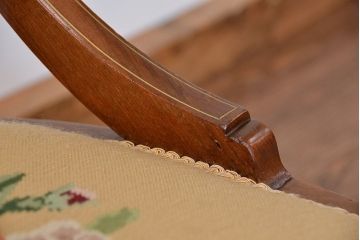 アンティーク家具　イギリスアンティーク　象嵌チェア(椅子、イス)　2脚セット(ジャンク)