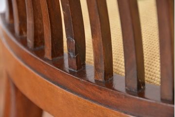 アンティーク家具　イギリスアンティーク　象嵌チェア(椅子、イス)　2脚セット(ジャンク)