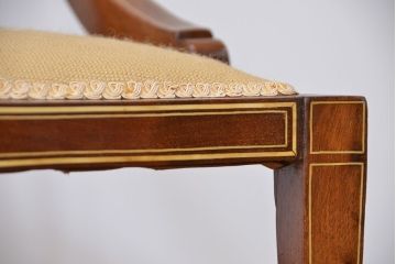 アンティーク家具　イギリスアンティーク　象嵌チェア(椅子、イス)　2脚セット(ジャンク)