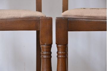 アンティーク家具　イギリスアンティーク　彫刻チェア　2脚セット(椅子、イス)
