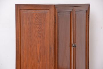 アンティーク家具　古民具・骨董　特別注文造り　三方欅材の上質な茶棚(飾り棚、収納棚、茶箪笥、水屋箪笥)