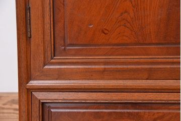 アンティーク家具　古民具・骨董　特別注文造り　三方欅材の上質な茶棚(飾り棚、収納棚、茶箪笥、水屋箪笥)