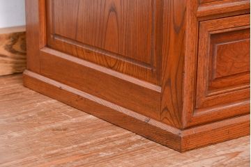 アンティーク家具　古民具・骨董　特別注文造り　三方欅材の上質な茶棚(飾り棚、収納棚、茶箪笥、水屋箪笥)