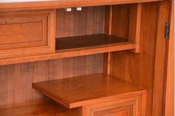 アンティーク家具　古民具・骨董　特別注文造り　三方欅材の上質な茶棚(飾り棚、収納棚、茶箪笥、水屋箪笥)