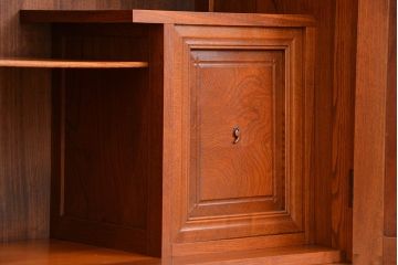 アンティーク家具　古民具・骨董　特別注文造り　三方欅材の上質な茶棚(飾り棚、収納棚、茶箪笥、水屋箪笥)