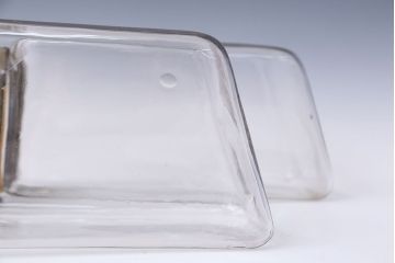 アンティーク雑貨　アンティーク 古い商店の蓋付きガラスビン[瓶]2個セット?(菓子瓶)