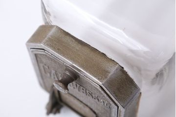 アンティーク雑貨　アンティーク 古い商店の蓋付きガラスビン[瓶]2個セット?(菓子瓶)