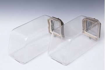 アンティーク雑貨　アンティーク 古い商店の蓋付きガラスビン[瓶]2個セット(菓子瓶)