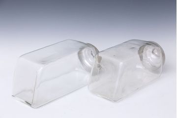 アンティーク雑貨　アンティーク 古い商店のガラスビン[瓶]2個セット(菓子瓶)